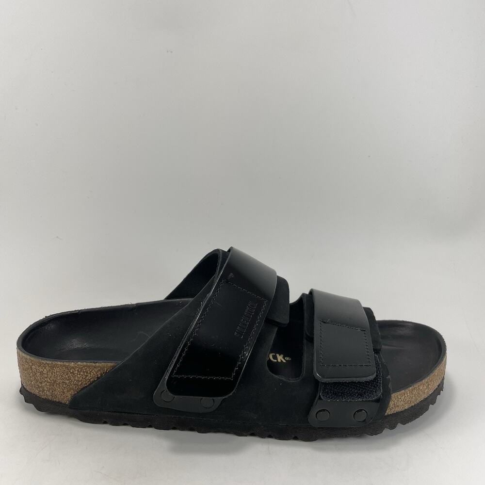 Birkenstock Uji Slide Sandals Womens Size 40 US 9-9.5 Black Oiled Leather